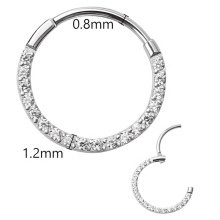 14G 16G Titanium Zircon Prong Setting Nose Ring Piercing Cliker Wholesales